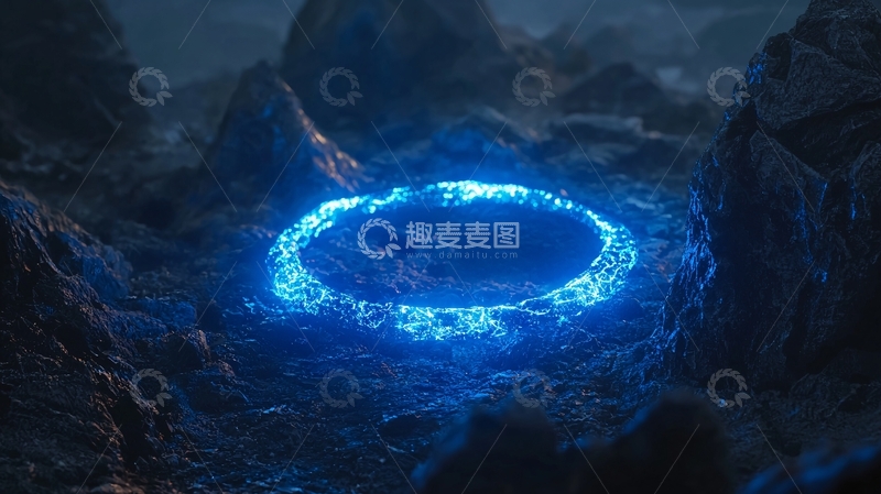 高清大图下载【趣麦麦图】暗蓝色能量环