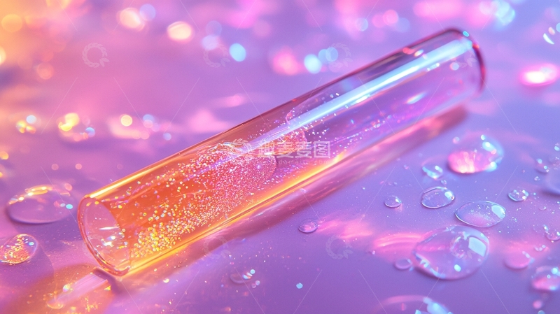 高清大图下载【趣麦麦图】梦幻粉紫液体试管