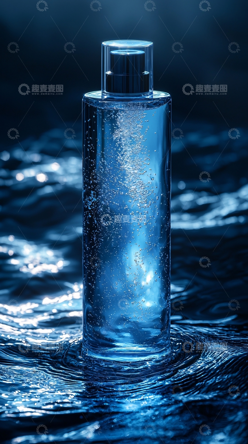 高清大图下载【趣麦麦图】蓝色液体瓶