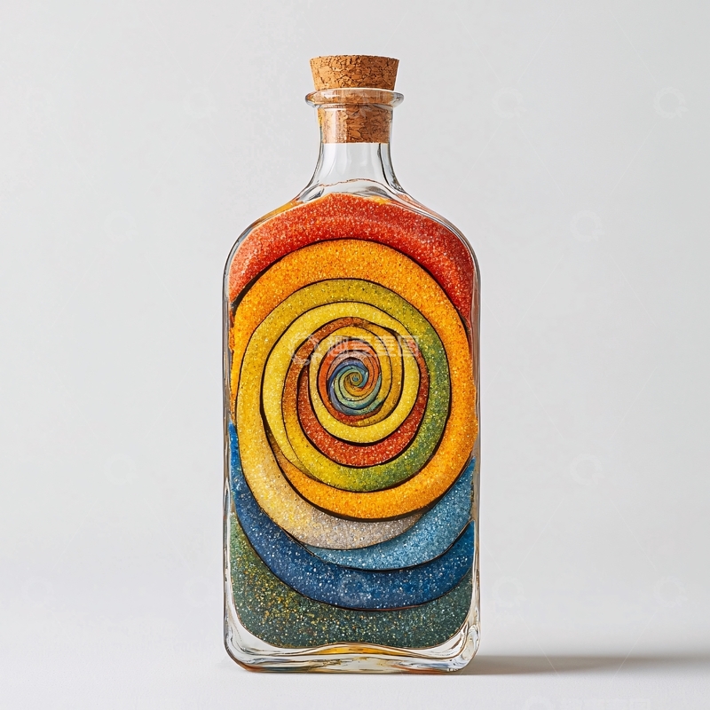 高清大图下载【趣麦麦图】彩色沙画瓶子