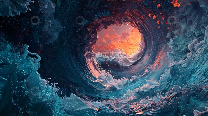高清大图下载【趣麦麦图】海浪漩涡抽象艺术