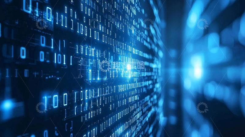 高清大图下载【趣麦麦图】蓝色数字代码背景