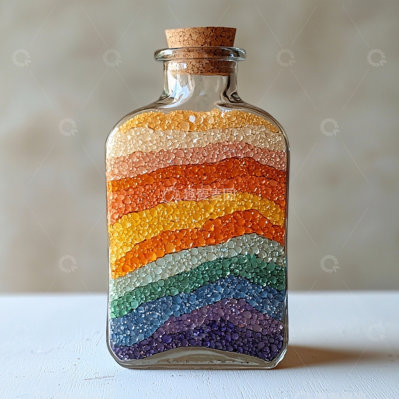 高清大图下载【趣麦麦图】彩色沙子瓶