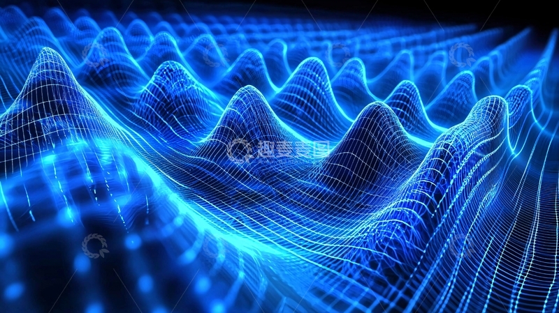 高清大图下载【趣麦麦图】蓝色科技感波浪