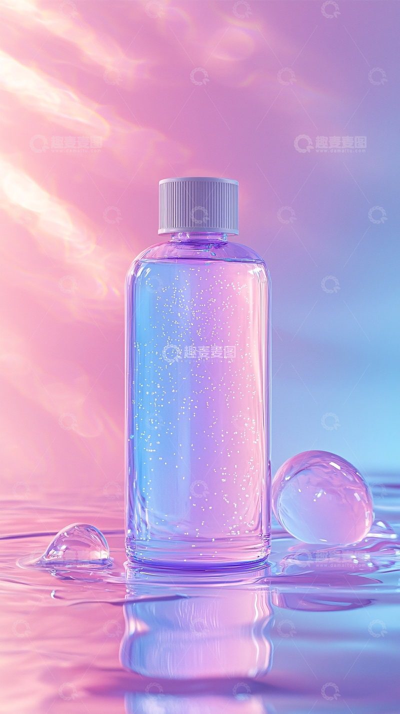 高清大图下载【趣麦麦图】梦幻紫粉色液体瓶