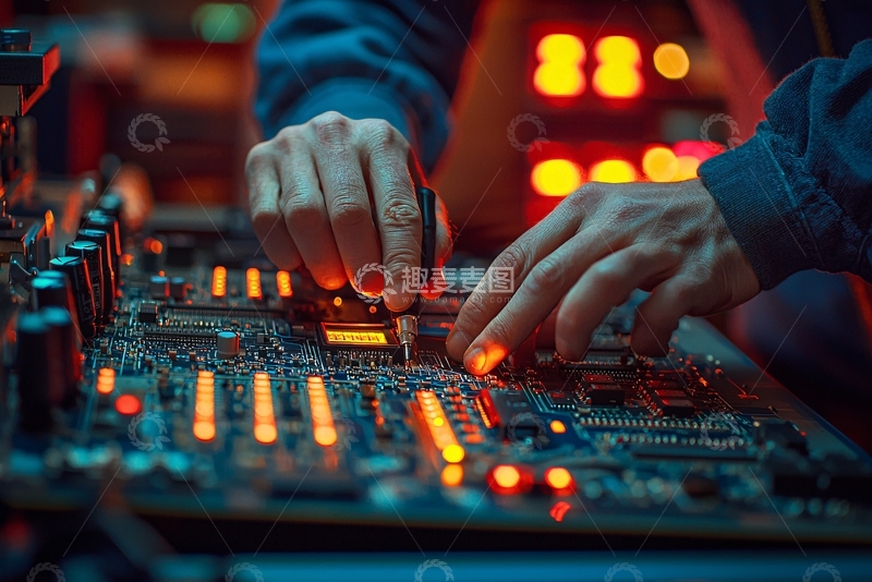 高清大图下载【趣麦麦图】电子设备维修工特写