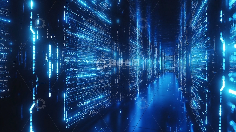 高清大图下载【趣麦麦图】蓝色科技感数据通道