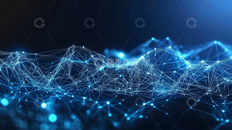 高清大图下载【趣麦麦图】蓝色科技感抽象网络