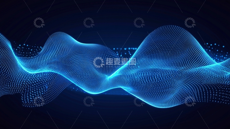 高清大图下载【趣麦麦图】蓝色粒子波浪29
