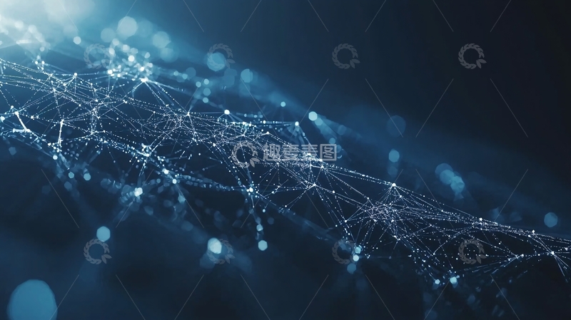 高清大图下载【趣麦麦图】抽象蓝色科技网络