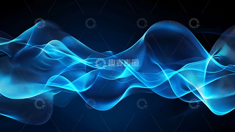 高清大图下载【趣麦麦图】蓝色火焰波浪