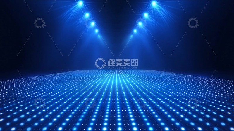 高清大图下载【趣麦麦图】蓝色舞台灯光1