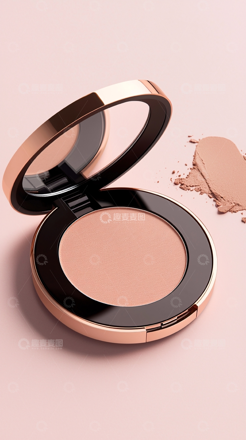 高清大图下载【趣麦麦图】玫瑰金粉饼