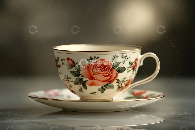高清大图下载【趣麦麦图】玫瑰花茶杯