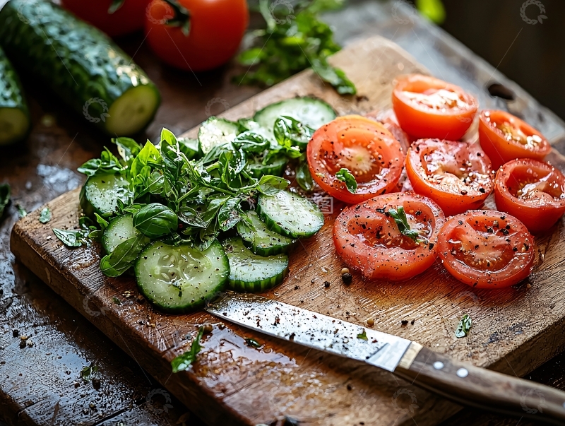高清大图下载【趣麦麦图】新鲜蔬菜切片摆盘