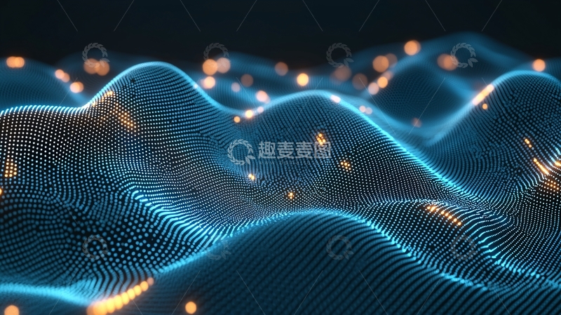 高清大图下载【趣麦麦图】蓝色粒子波浪28
