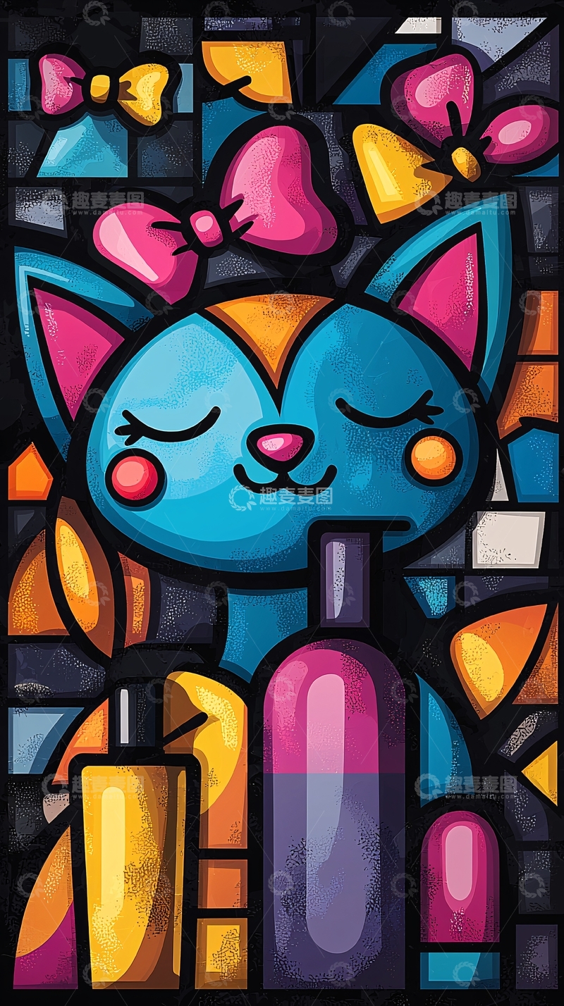 高清大图下载【趣麦麦图】卡通猫咪图案设计