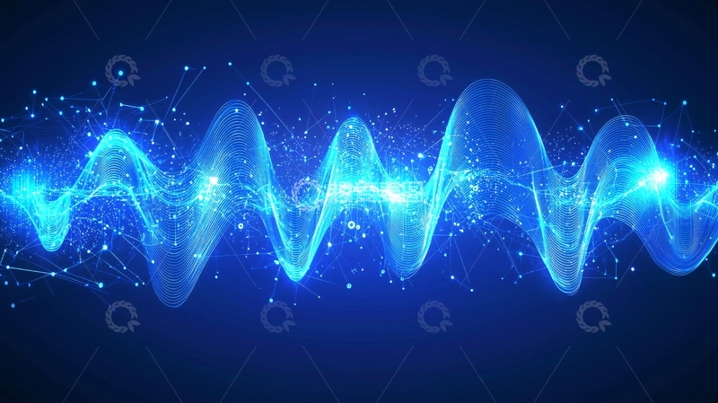 高清大图下载【趣麦麦图】蓝色能量波浪