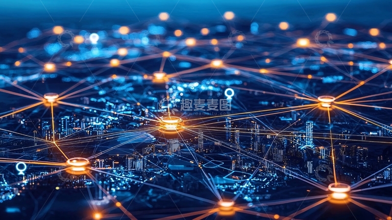 高清大图下载【趣麦麦图】全球互联网络节点图