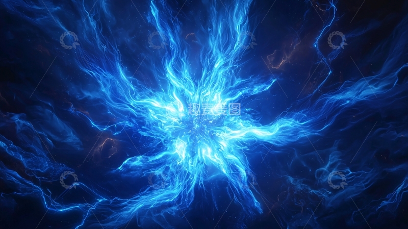高清大图下载【趣麦麦图】蓝色能量爆发