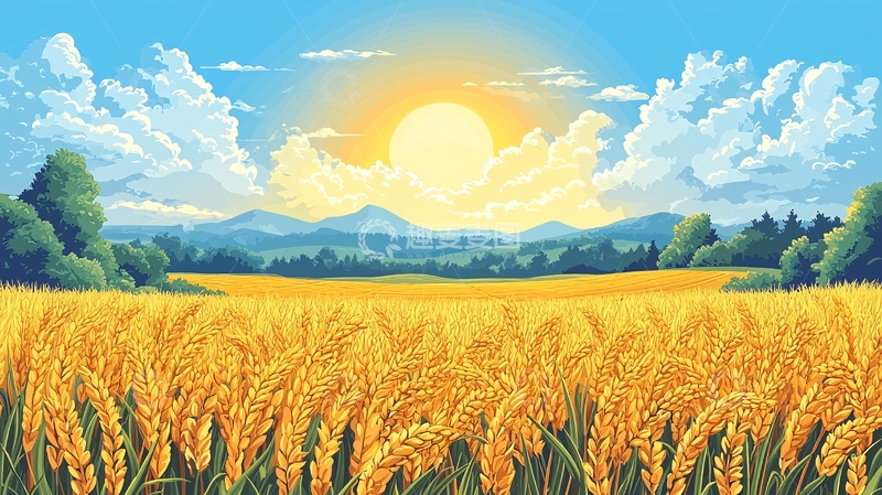 高清大图下载【趣麦麦图】金色麦田在阳光下