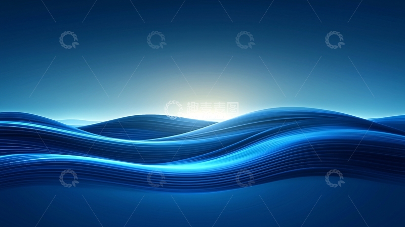 高清大图下载【趣麦麦图】深蓝色平静的海浪