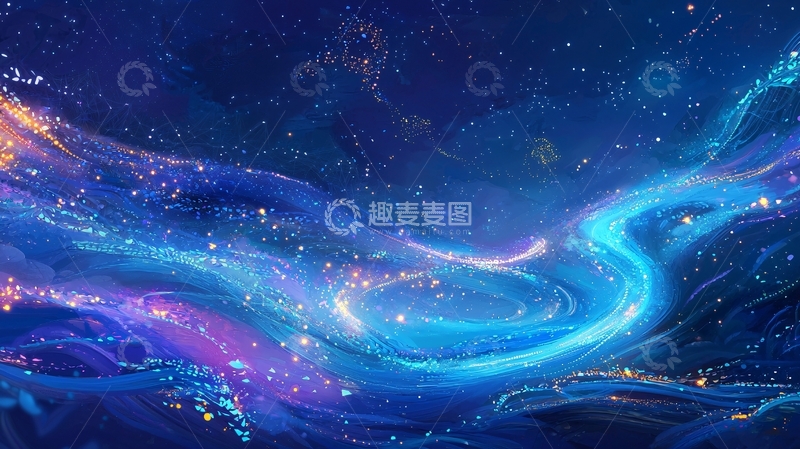 高清大图下载【趣麦麦图】梦幻星空河流