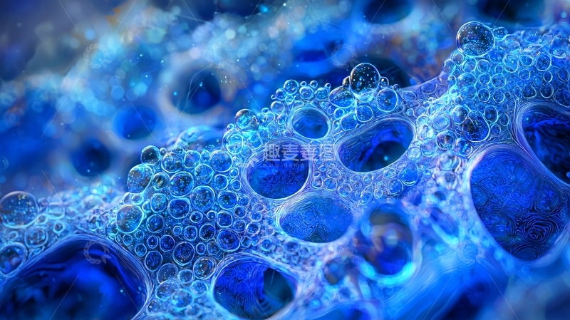高清大图下载【趣麦麦图】蓝色泡沫状结构