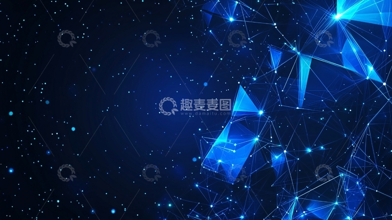 高清大图下载【趣麦麦图】蓝色科技感几何背景