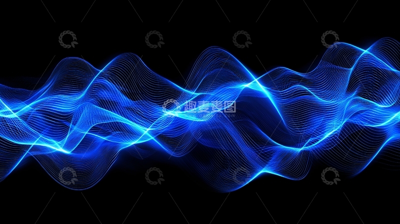高清大图下载【趣麦麦图】蓝色能量波浪
