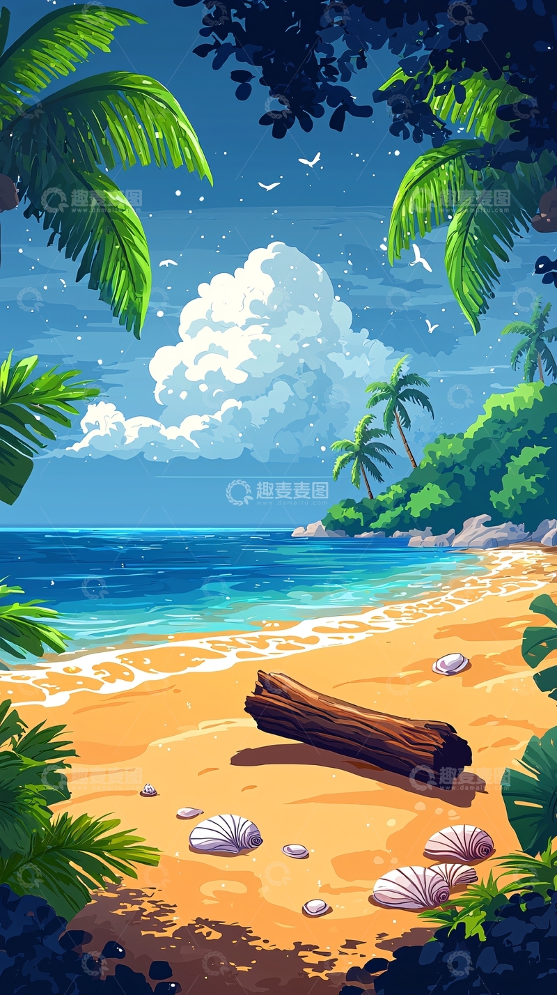 高清大图下载【趣麦麦图】热带海滩天堂景色