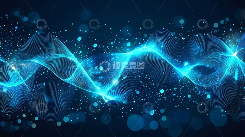 高清大图下载【趣麦麦图】蓝色能量波浪
