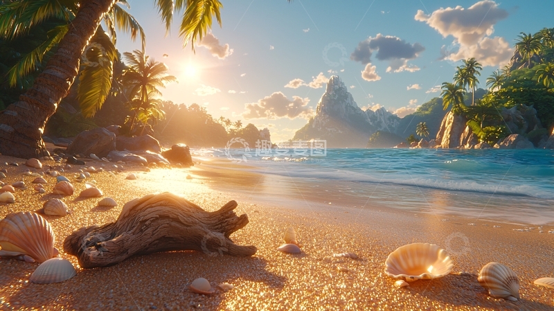 高清大图下载【趣麦麦图】热带海滩阳光明媚