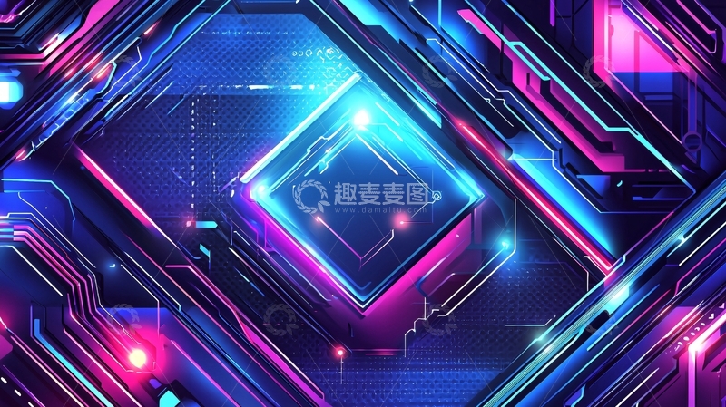 高清大图下载【趣麦麦图】炫彩科技感几何图案
