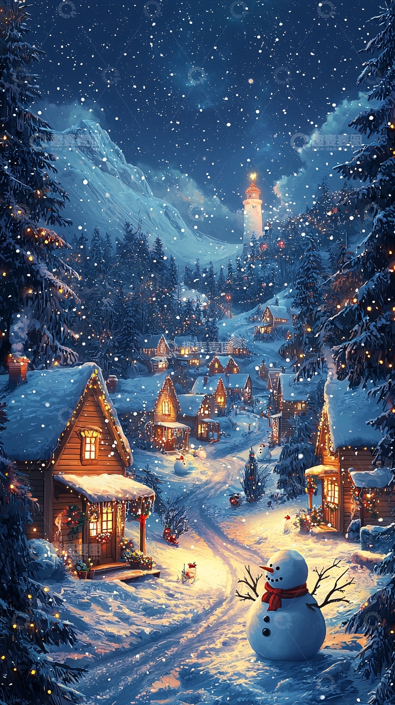 高清大图下载【趣麦麦图】雪夜