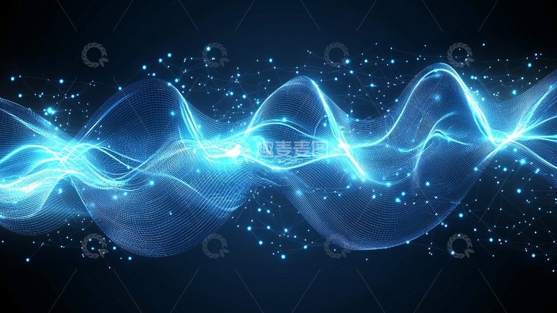 高清大图下载【趣麦麦图】蓝色能量波浪