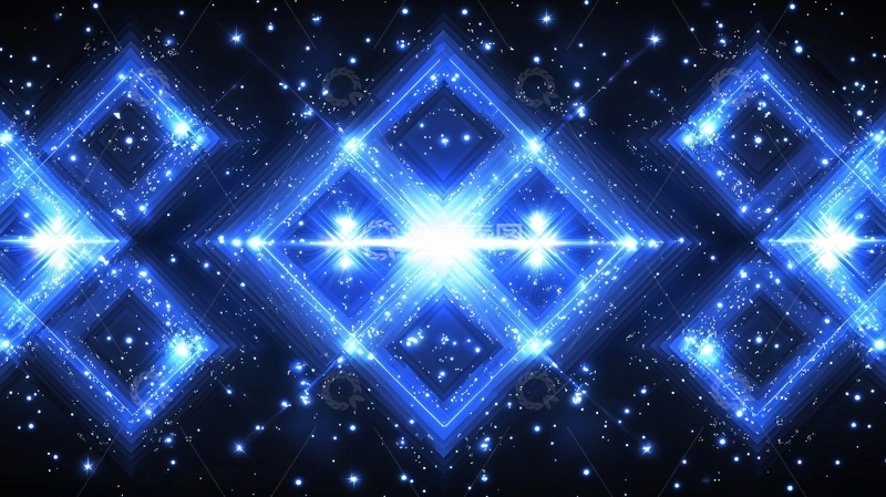 高清大图下载【趣麦麦图】蓝色闪耀菱形背景
