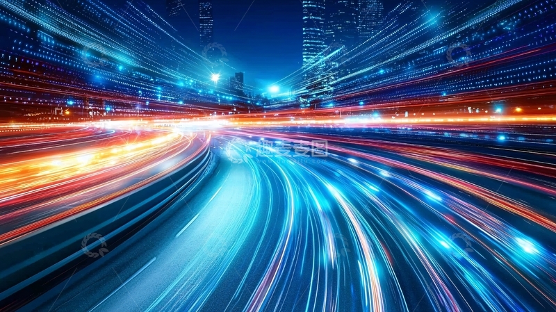 高清大图下载【趣麦麦图】光影流动的都市高速公路