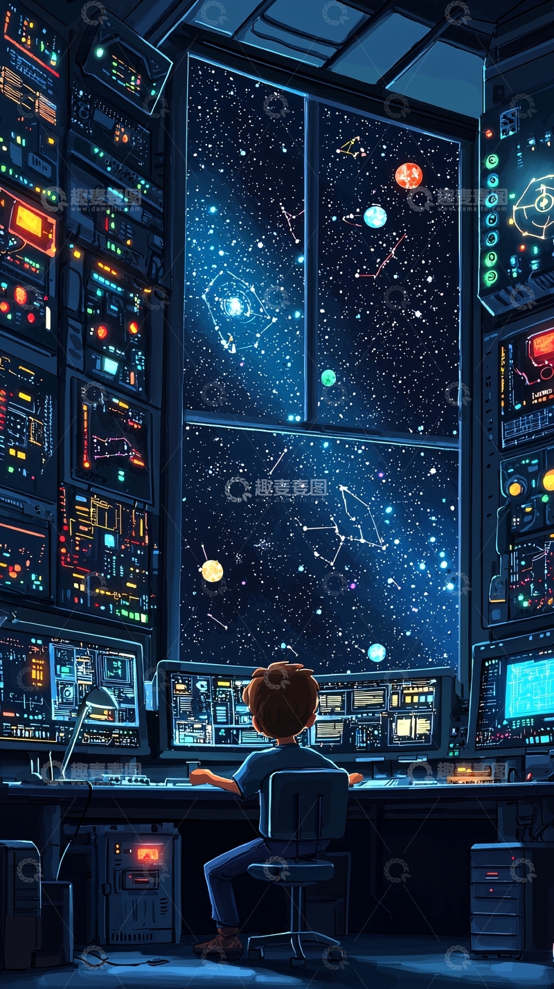 高清大图下载【趣麦麦图】宇宙飞船控制室2