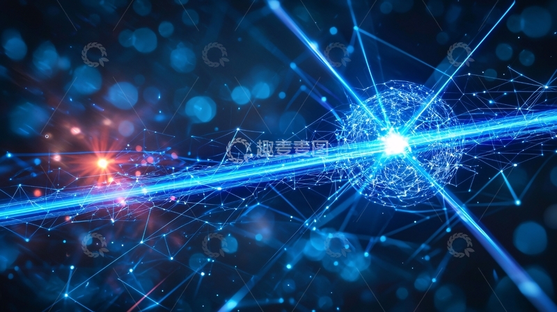 高清大图下载【趣麦麦图】科技感蓝色光线连接
