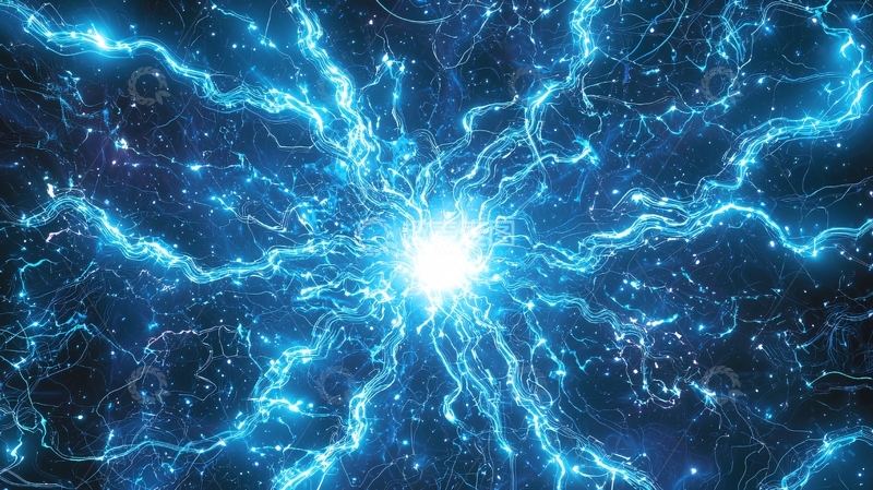 高清大图下载【趣麦麦图】蓝色能量光线爆发