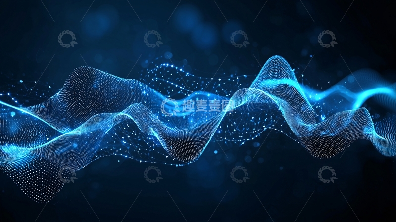 高清大图下载【趣麦麦图】蓝色粒子波浪35