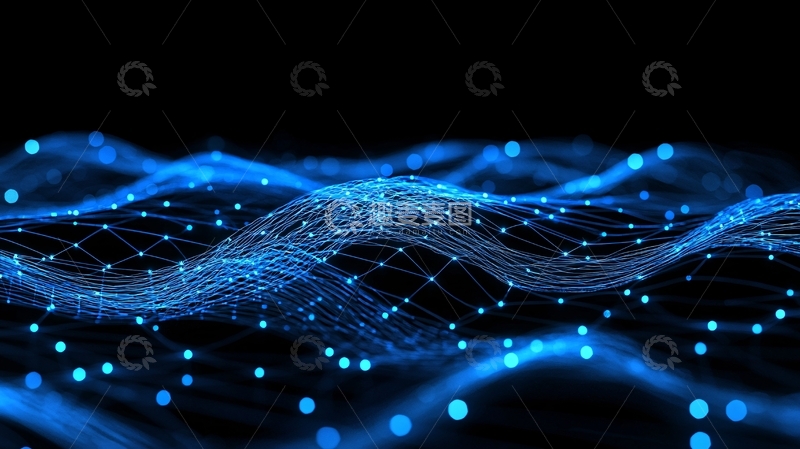 高清大图下载【趣麦麦图】蓝色科技感数据网络