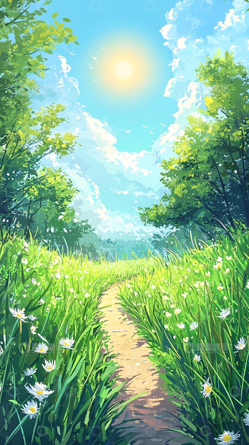 高清大图下载【趣麦麦图】阳光草地小路