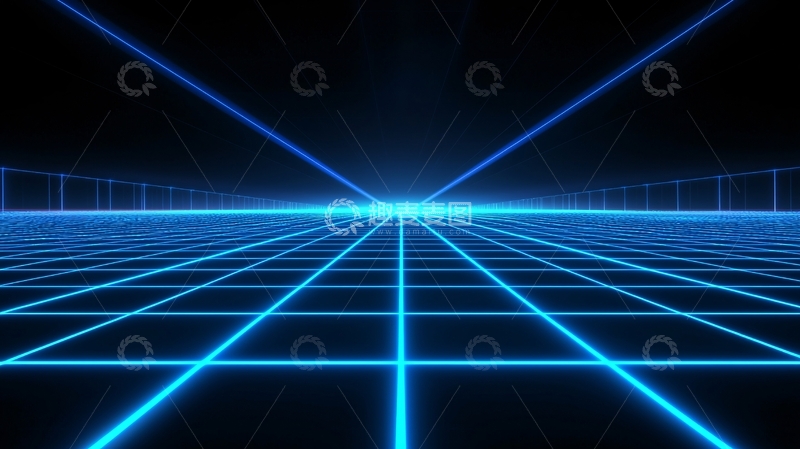 高清大图下载【趣麦麦图】蓝光网格未来科技感背景
