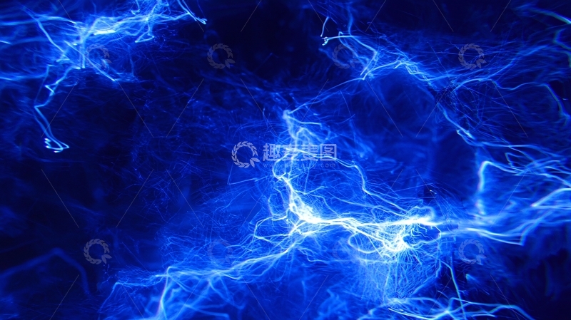 高清大图下载【趣麦麦图】蓝色闪电能量背景