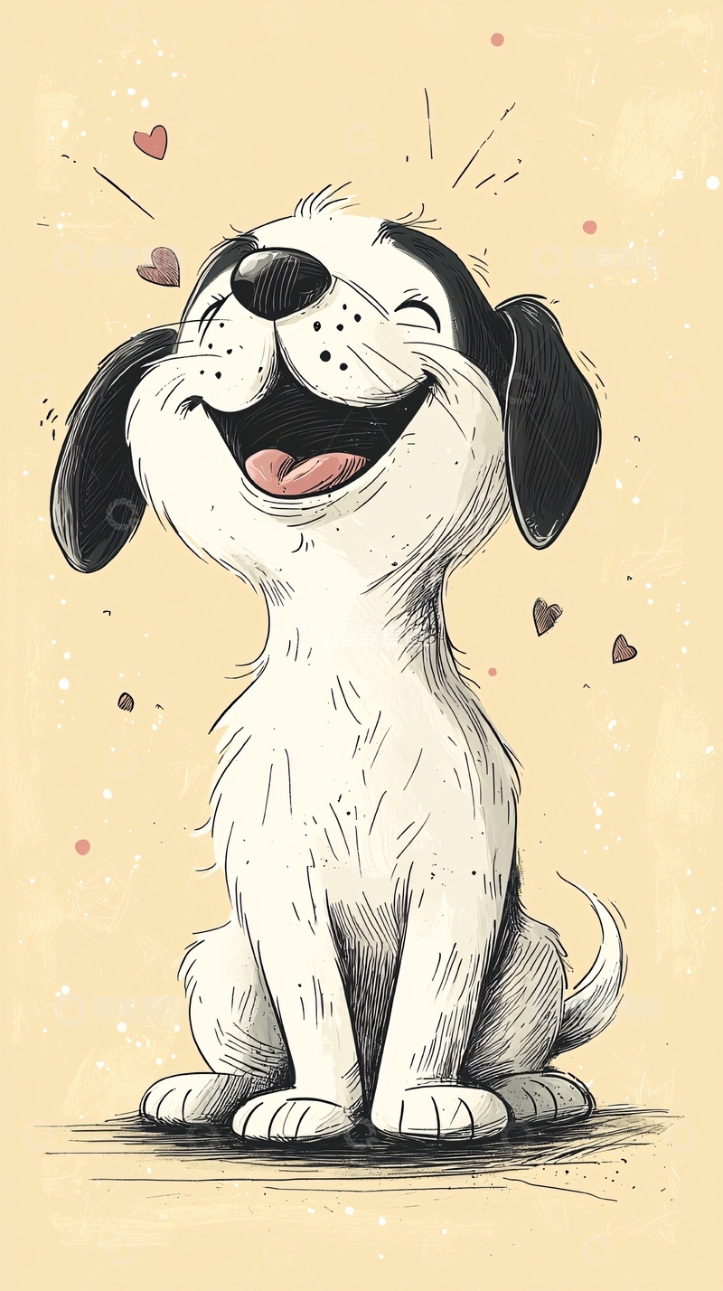 高清大图下载【趣麦麦图】开心的小狗