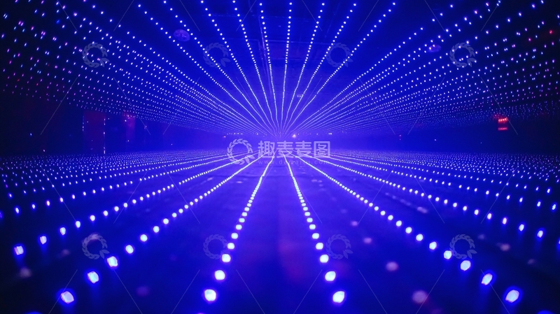 高清大图下载【趣麦麦图】蓝色光线汇聚