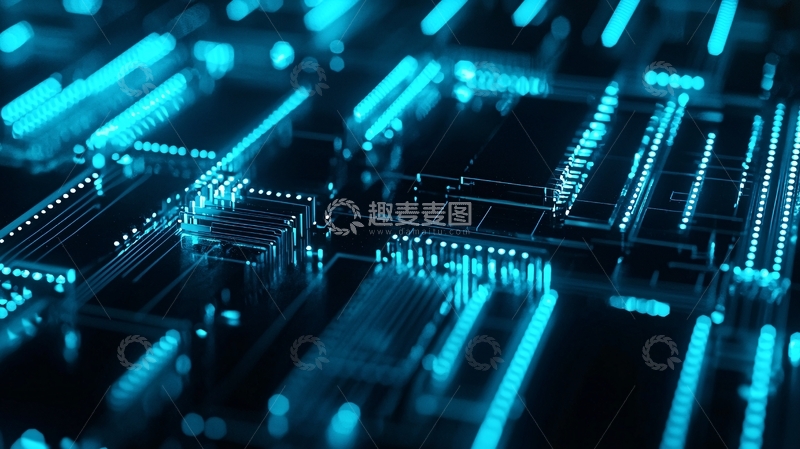 高清大图下载【趣麦麦图】蓝色科技感电路板
