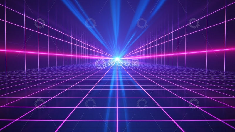 高清大图下载【趣麦麦图】复古赛博朋克风格光线